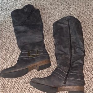 High rise gray boots